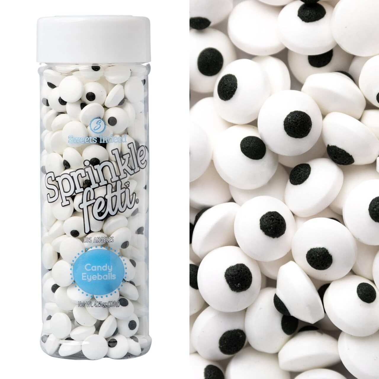 Bulk Candy Eyeballs, Edible Eyes, Halloween Sprinkles, Perfect for Cake Decorations, Baking, Ice Cream, Cookies, Cupcake Topper (4.23 ounce)